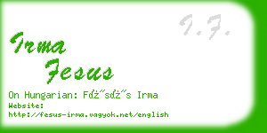irma fesus business card